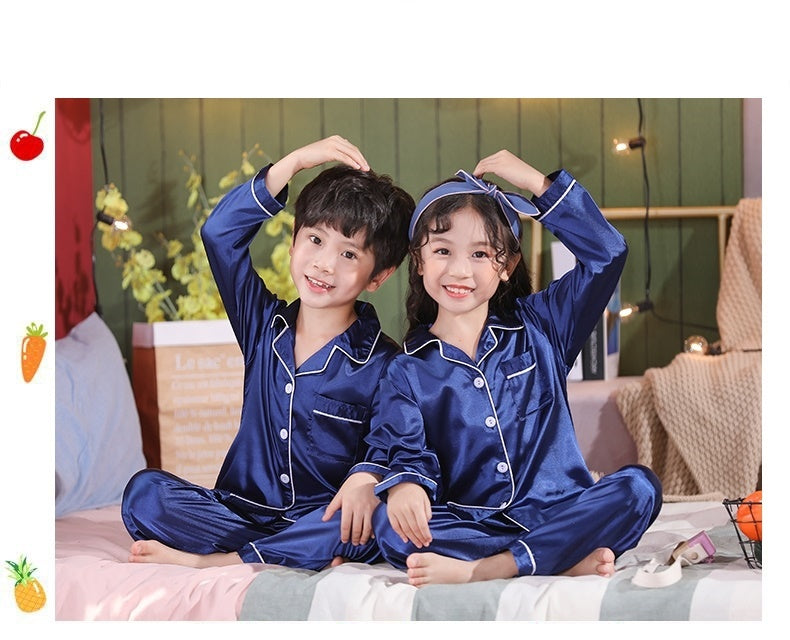 Pijama Comprido de Cetim Lindo para Criança - 3 a 14 anos