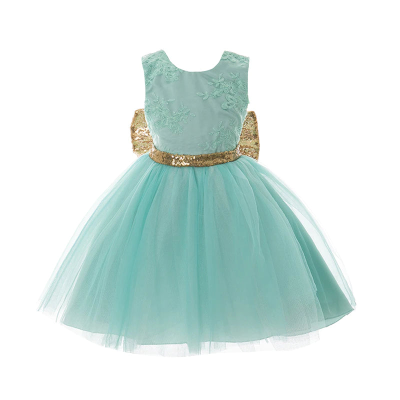 Vestido Verde-Água - 9 meses a 5 anos