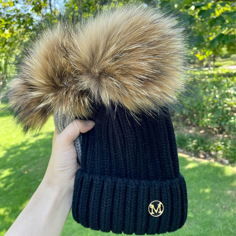 Gorro em Malha com Pompom - Infantil e Adulto