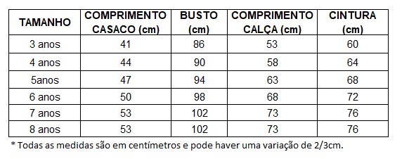 Conjunto Para Inverno - 3 a 8 Anos