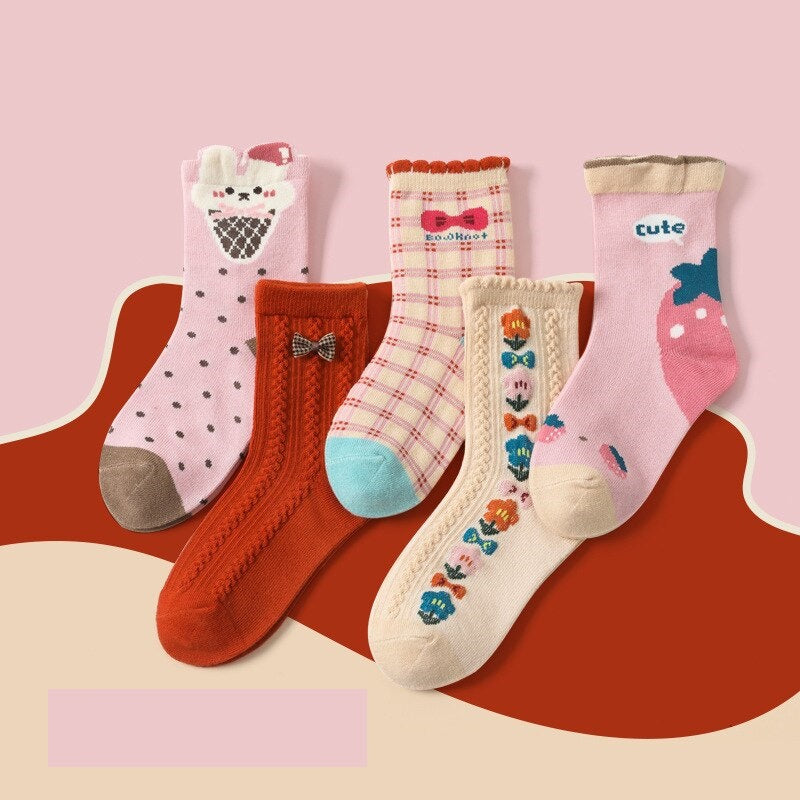 Kit de 5 Pares de Meia Infantil e Criança - 1 a 12 anos