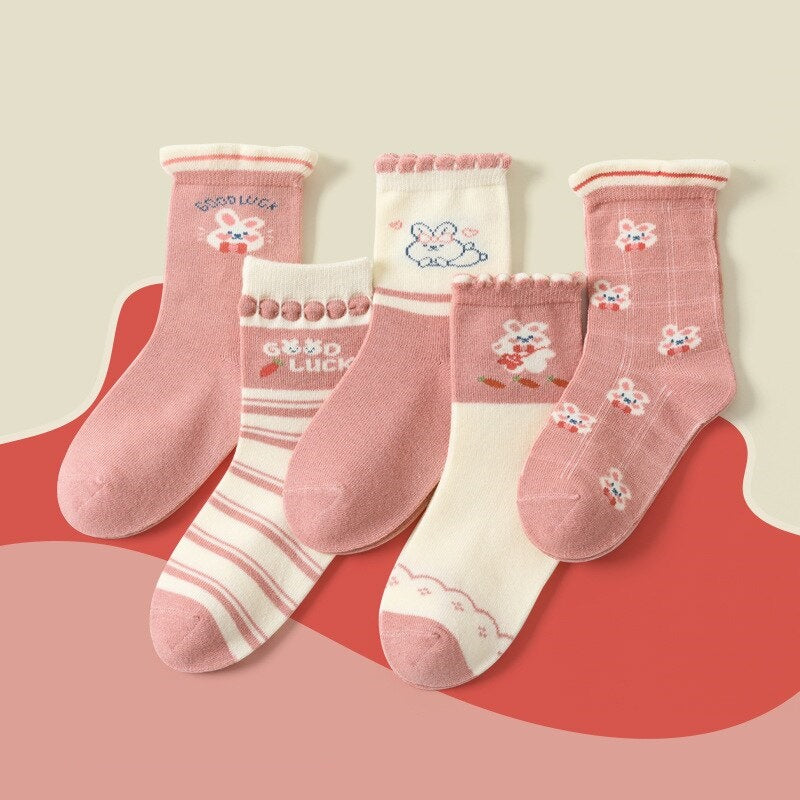 Kit de 5 Pares de Meia Infantil e Criança - 1 a 12 anos