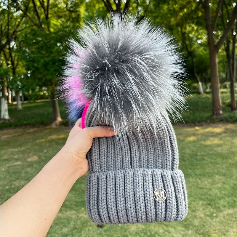 Gorro em Malha com Pompom - Infantil e Adulto