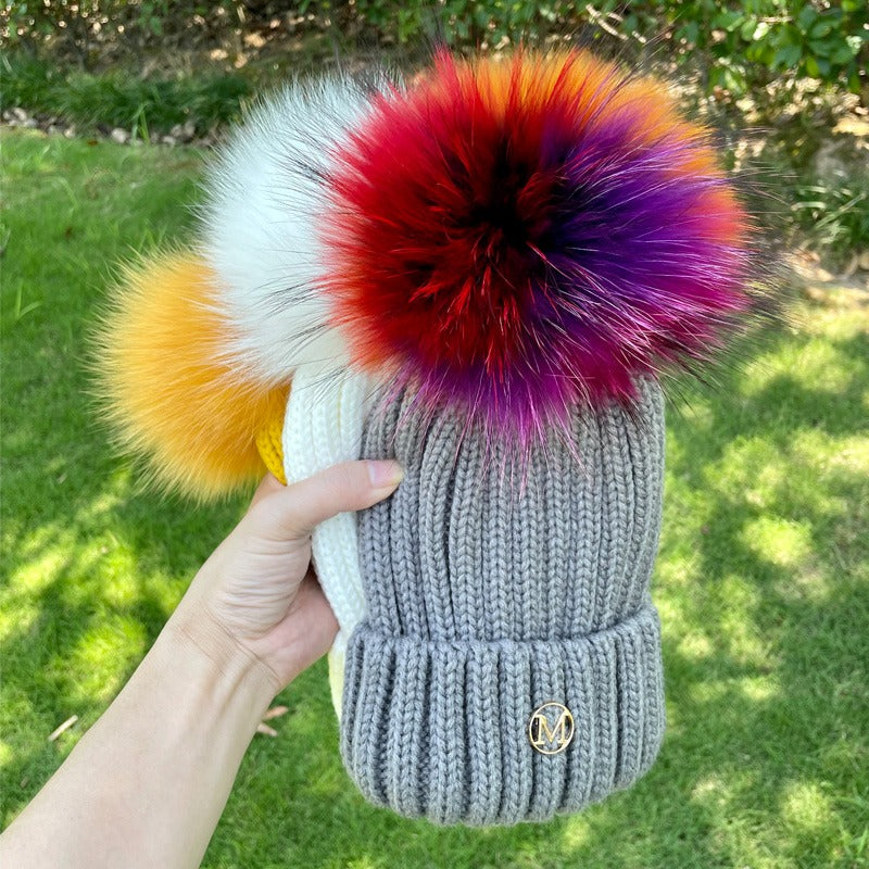 Gorro em Malha com Pompom - Infantil e Adulto