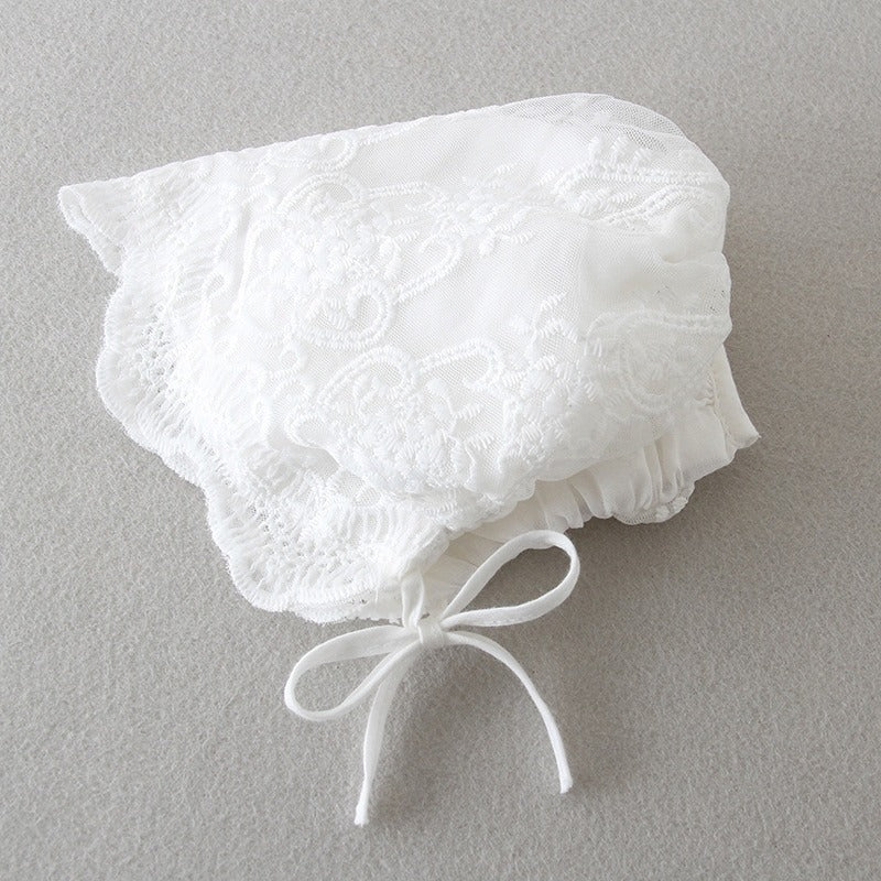 Vestido de Renda Mandrião para Batizado Manga Comprida - 3 a 24 meses