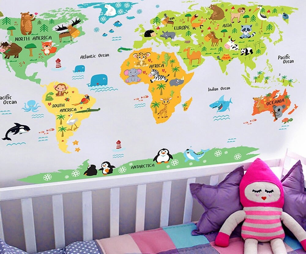 Adesivo decorativo (papel de parede) - Mapa do mundo