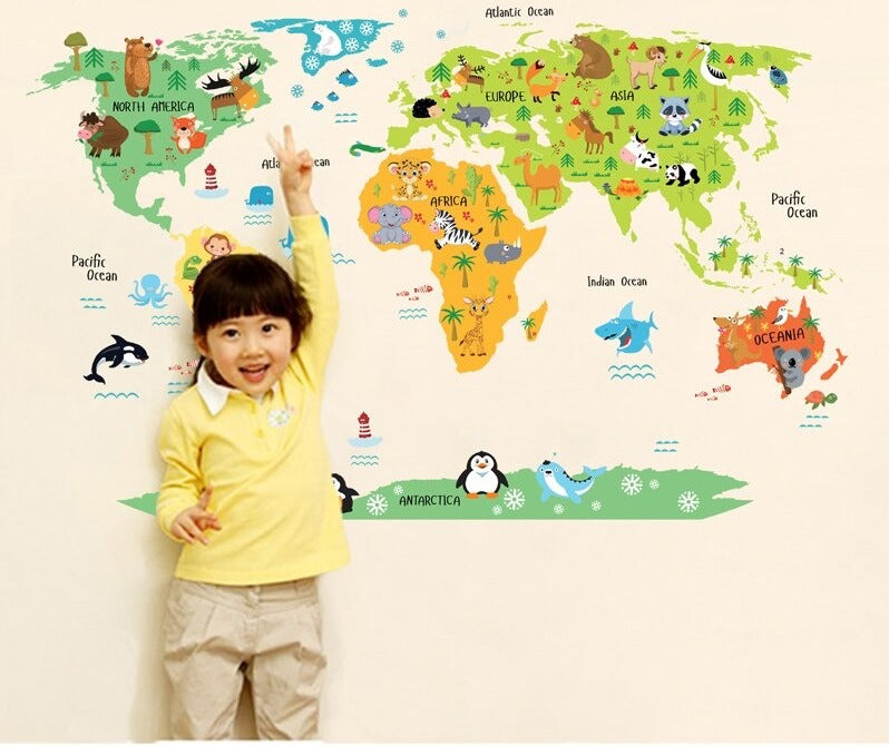 Adesivo decorativo (papel de parede) - Mapa do mundo