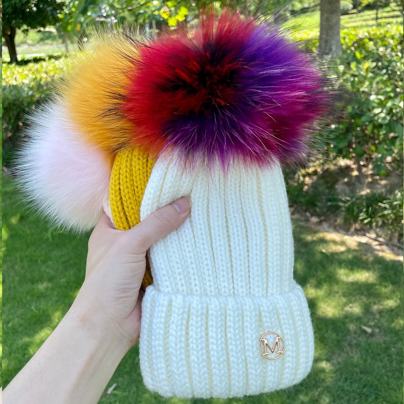 Gorro em Malha com Pompom - Infantil e Adulto