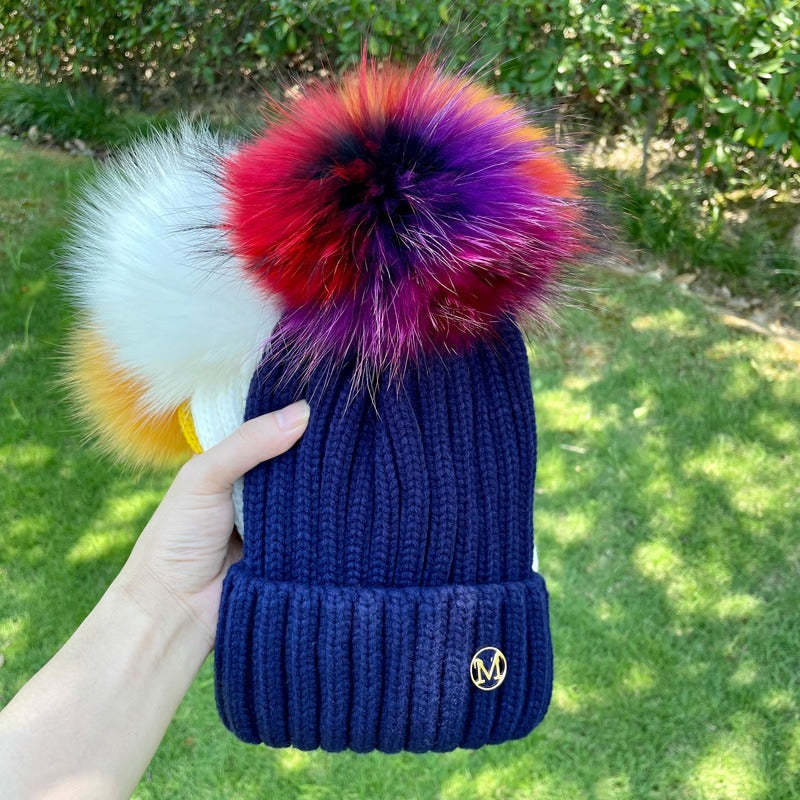 Gorro em Malha com Pompom - Infantil e Adulto