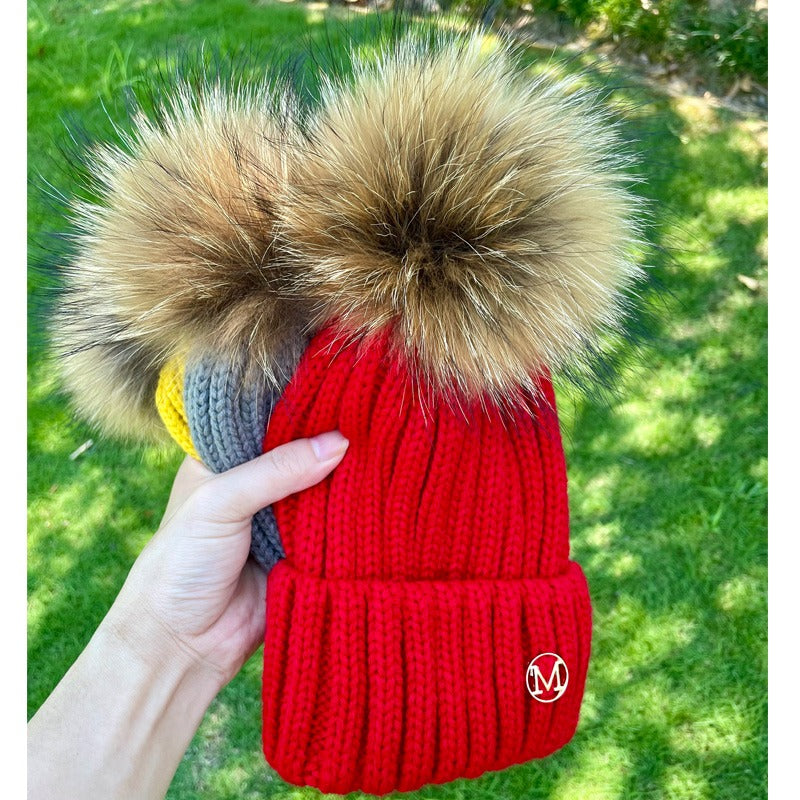 Gorro em Malha com Pompom - Infantil e Adulto