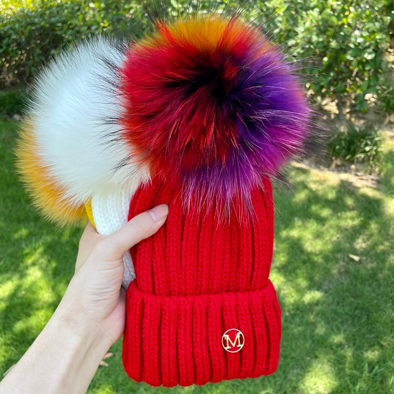Gorro em Malha com Pompom - Infantil e Adulto