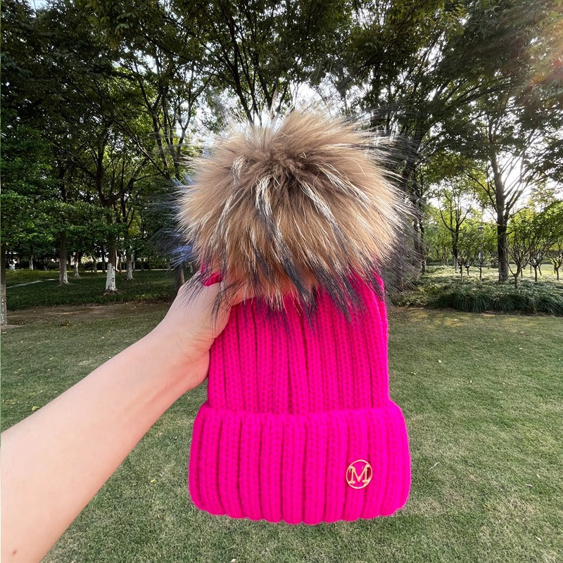 Gorro em Malha com Pompom - Infantil e Adulto