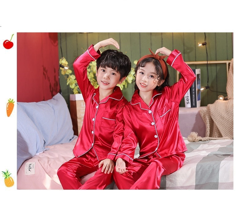 Pijama Comprido de Cetim Lindo para Criança - 3 a 14 anos