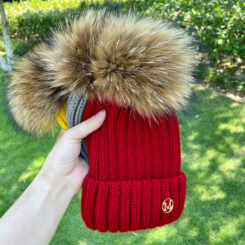 Gorro em Malha com Pompom - Infantil e Adulto