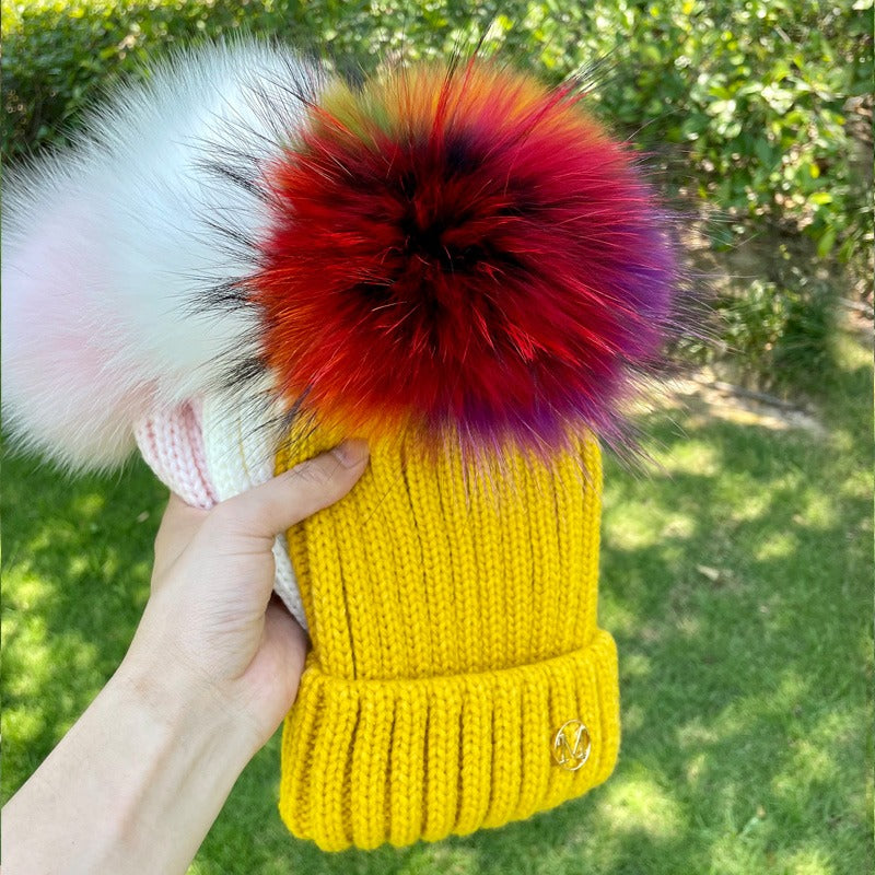 Gorro em Malha com Pompom - Infantil e Adulto