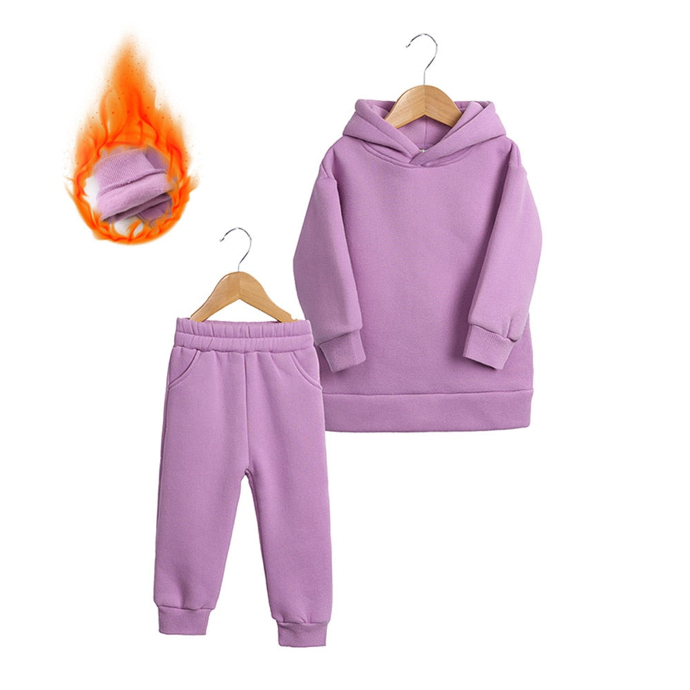 Conjunto infantil de Moletom com capuz para inverno - 1 a 7 anos