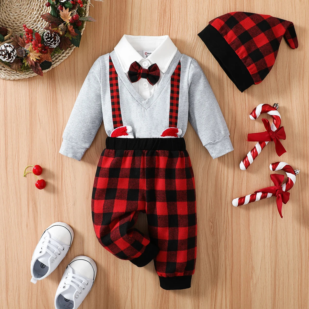 Camisa, Calça e Touca Natalina - RN a 18 meses