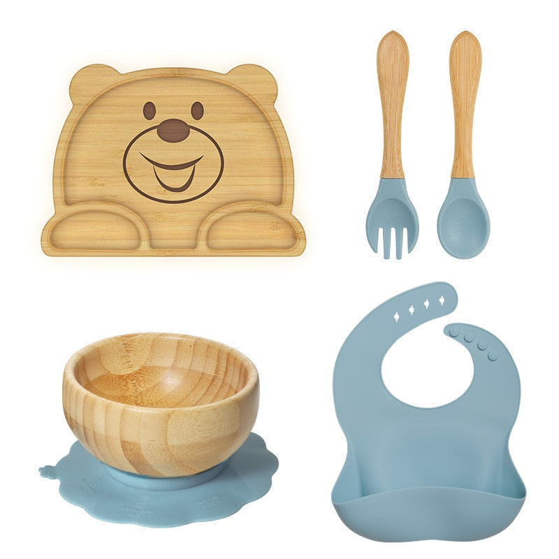Kit com 5 utensílios para Alimentação Infantil