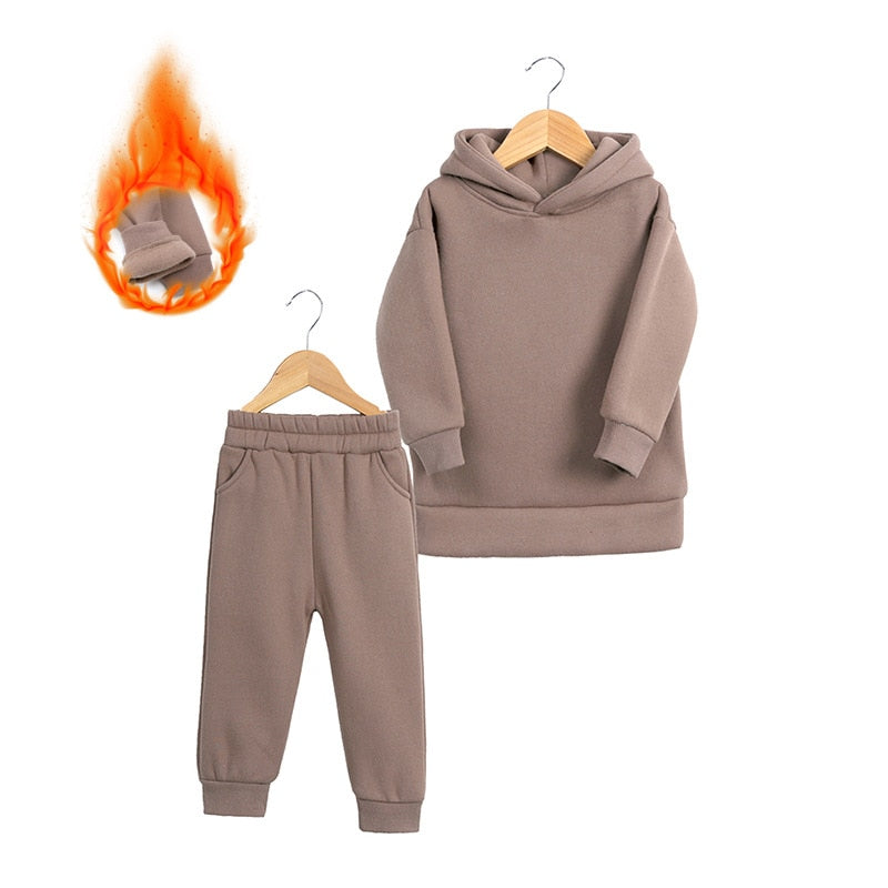 Conjunto infantil de Moletom com capuz para inverno - 1 a 7 anos
