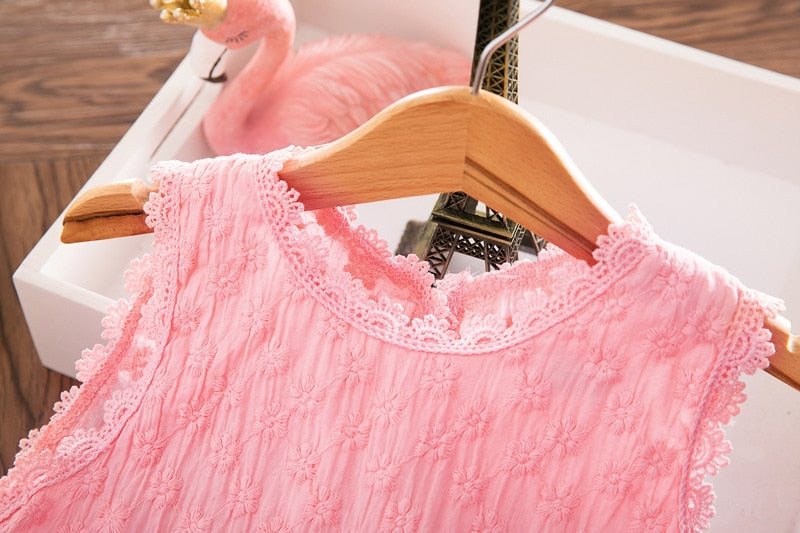 Vestido Sem Mangas com Saia de Tule - 3 a 8 anos