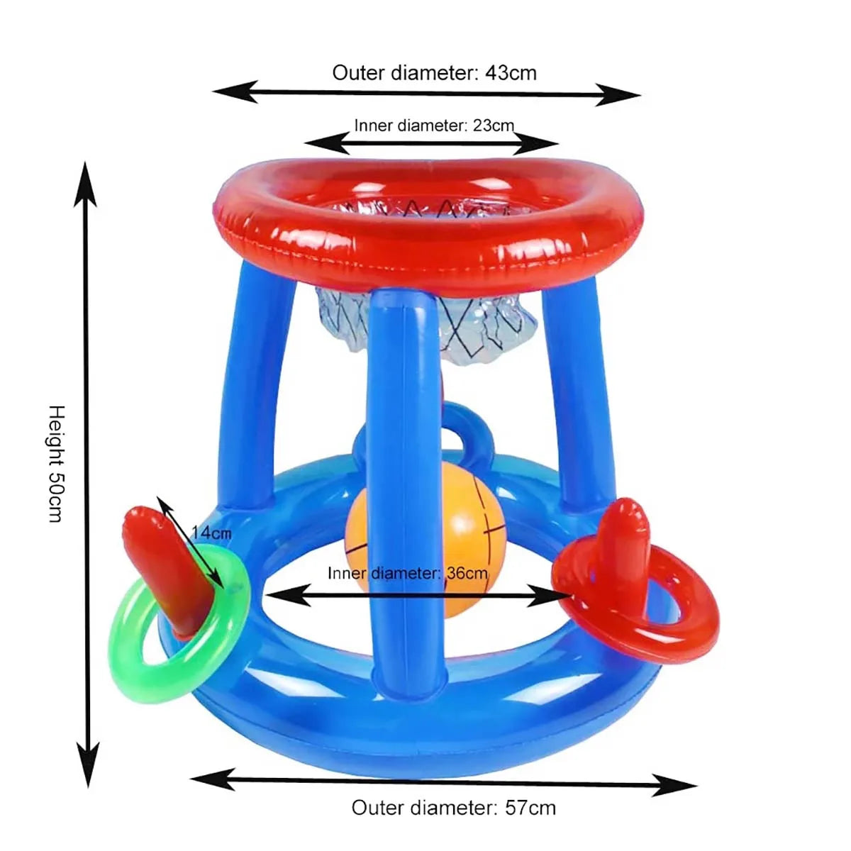 Cesta de Basquete Inflável para Piscina