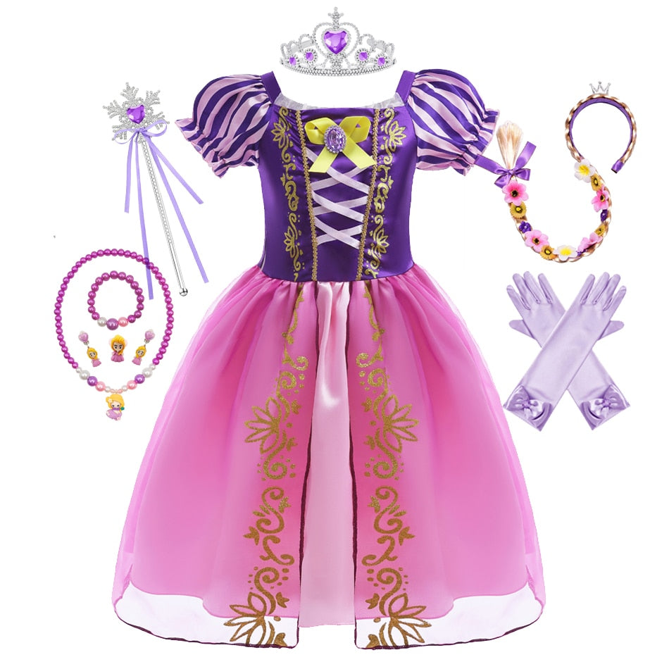 Vestido Rapunzel - 2 a 10 anos