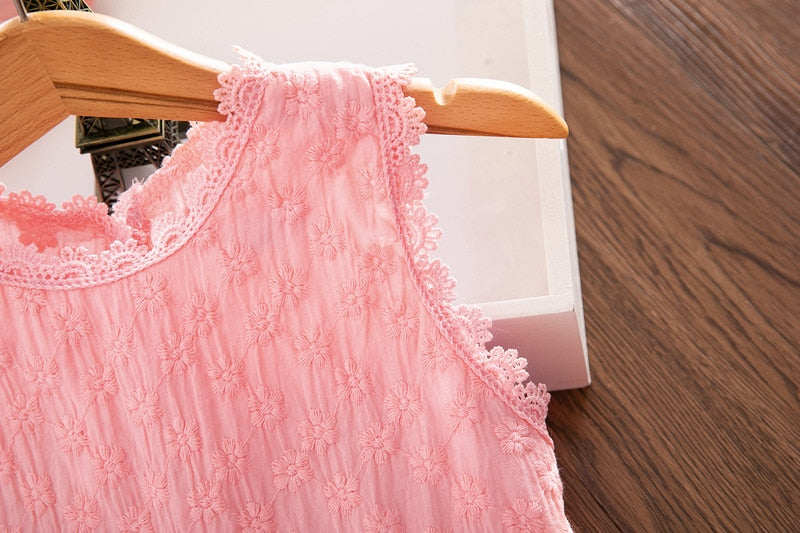 Vestido Sem Mangas com Saia de Tule - 3 a 8 anos