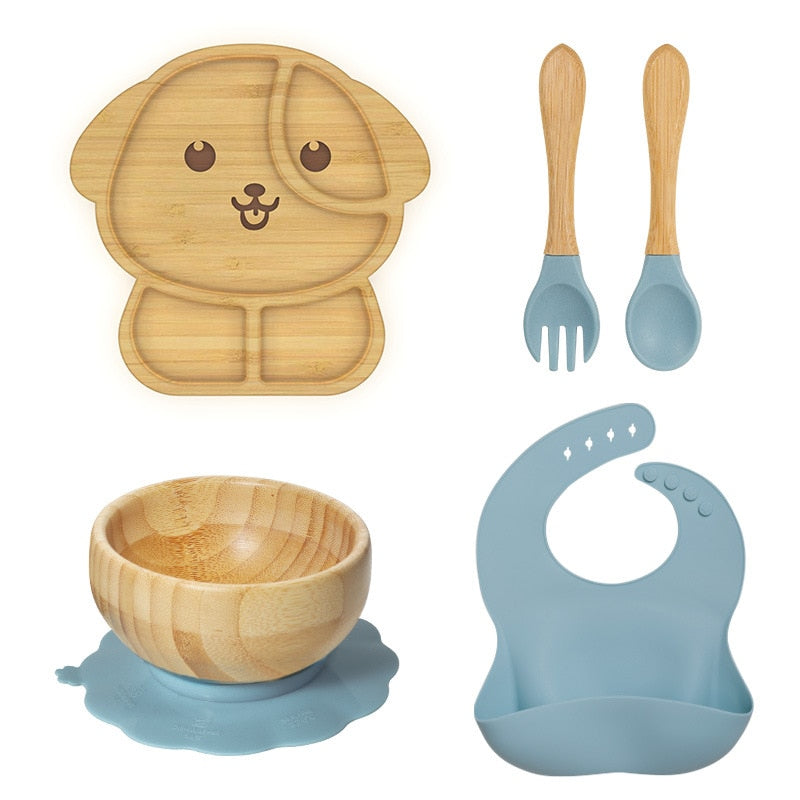 Kit com 5 utensílios para Alimentação Infantil