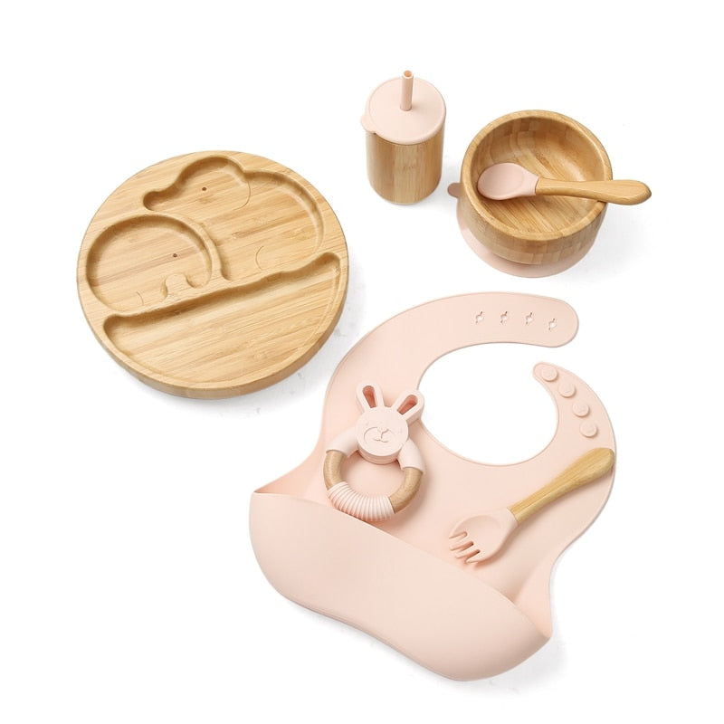 Conjunto de Pratos Bambu Antiderrapante