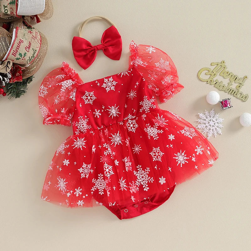 Vestido de Tutu Natalino - RN a 12 meses