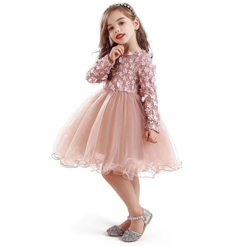 Vestido Floral com Tutu - 3 a 8 anos