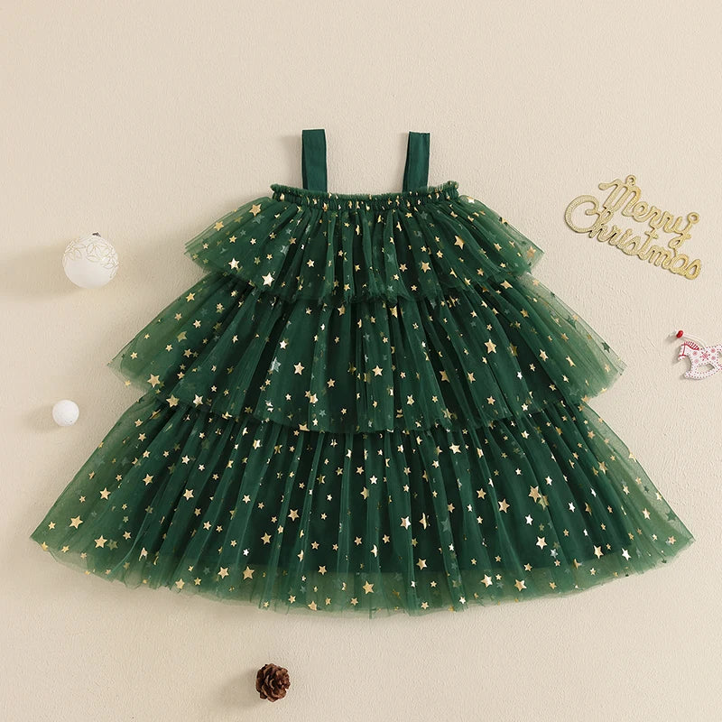 Vestido de Tutu Natalino - 1 a 9 anos