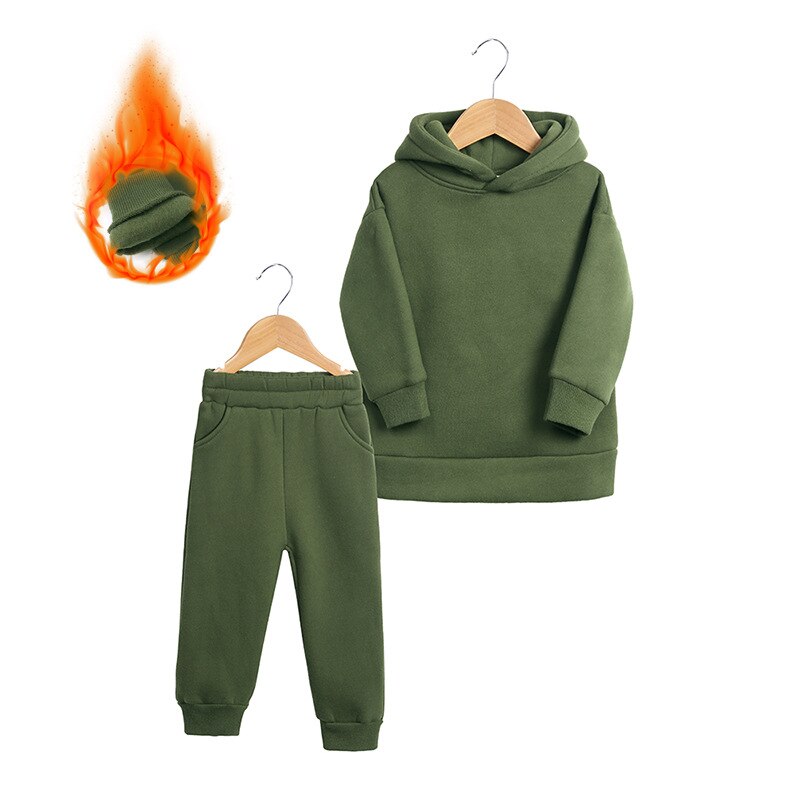 Conjunto infantil de Moletom com capuz para inverno - 1 a 7 anos