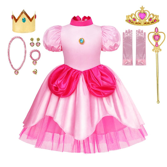 Fantasia da Princesa Peach com Saia de Tule - 2 a 10 anos