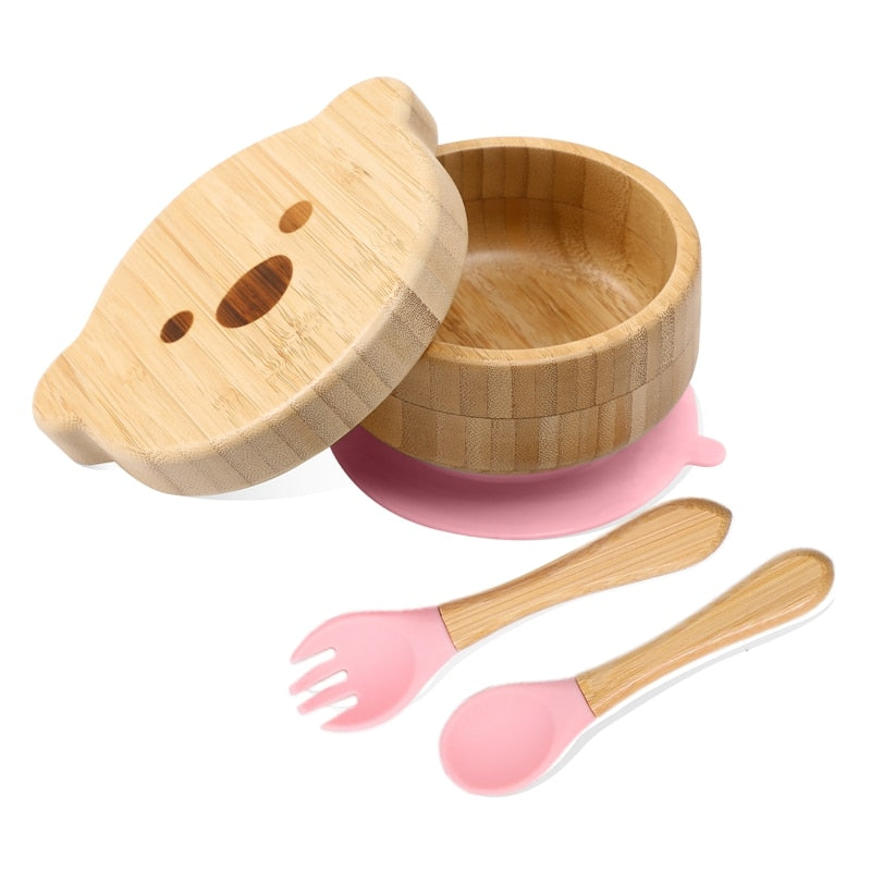 Conjunto de Pratos Bambu Antiderrapante