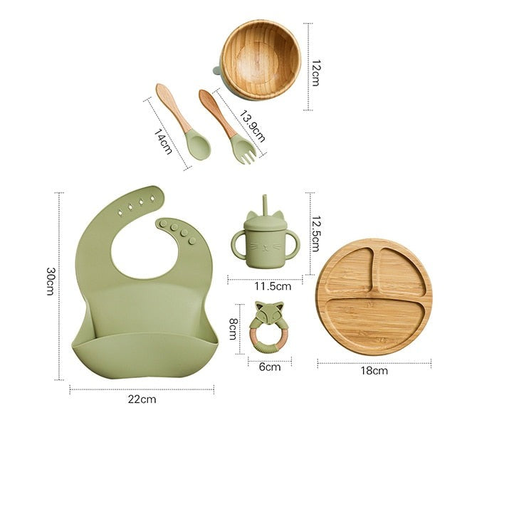 Conjunto de Pratos Bambu Antiderrapante