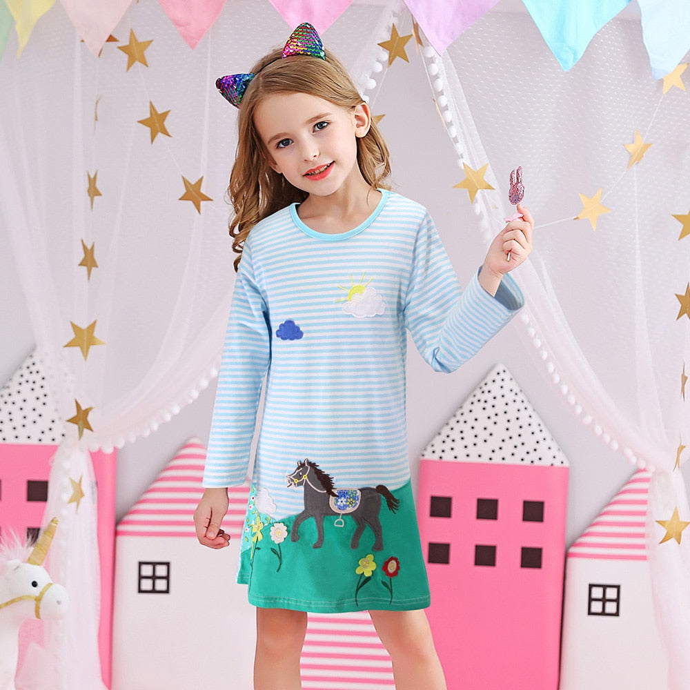 Vestido Manga Longa Coleção Nuvem - 2 a 12 anos
