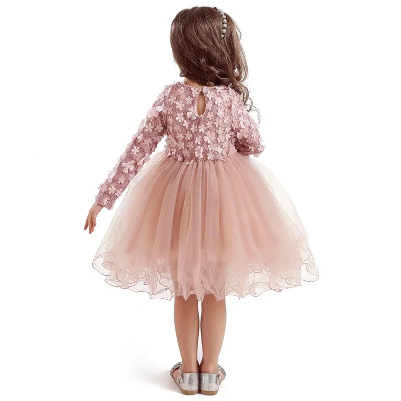 Vestido Floral com Tutu - 3 a 8 anos
