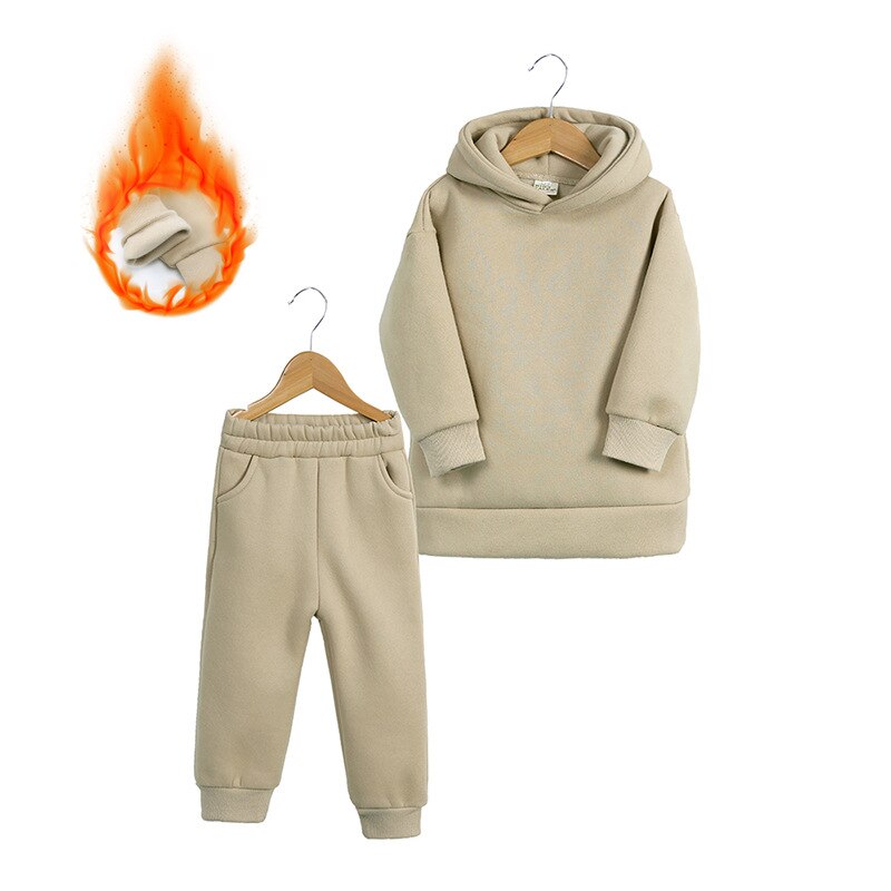 Conjunto infantil de Moletom com capuz para inverno - 1 a 7 anos