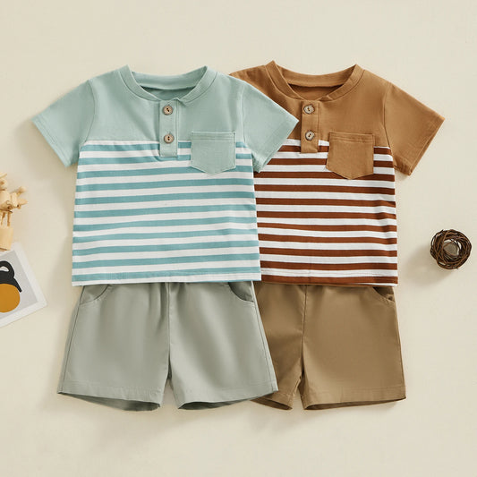 Conjunto Listrado - 6 meses a 3 anos