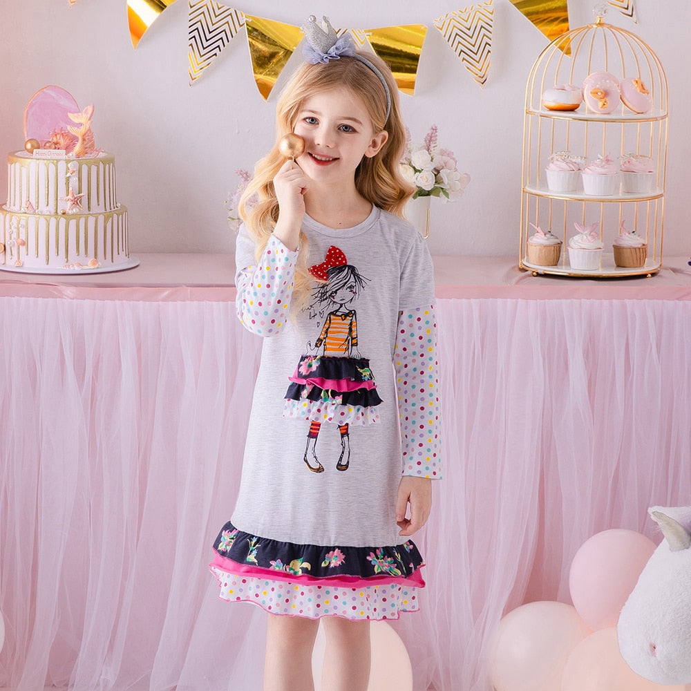Vestido Manga Longa Coleção Nuvem - 3 a 8 anos