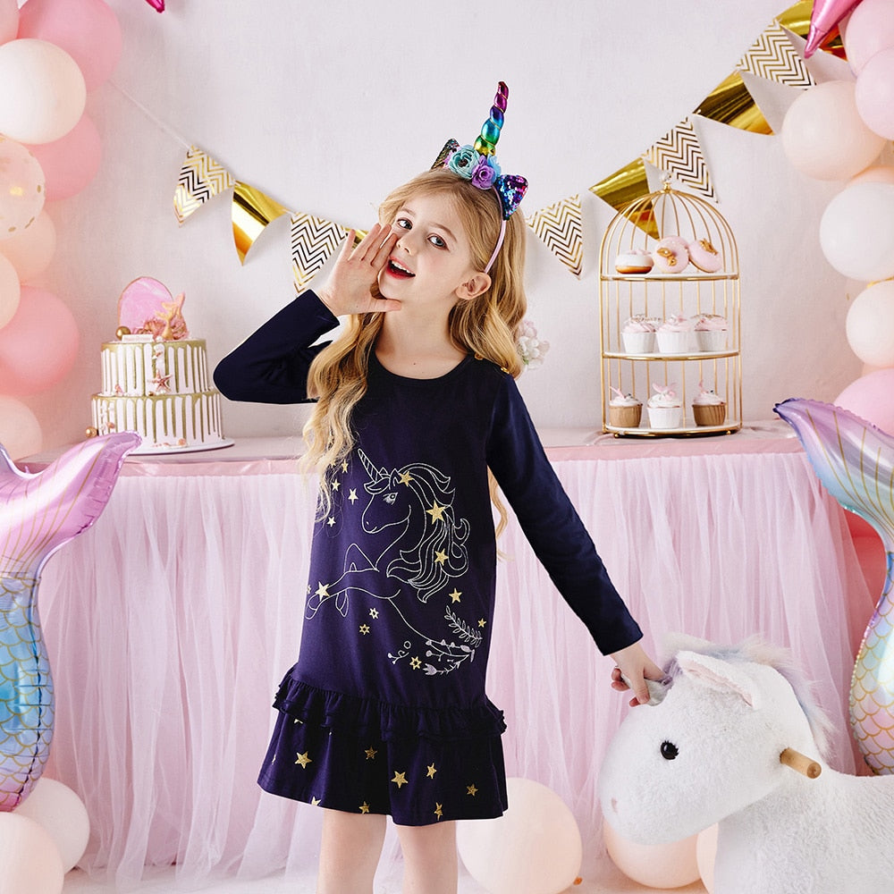 Vestido Manga Longa Coleção Nuvem - 2 a 12 anos