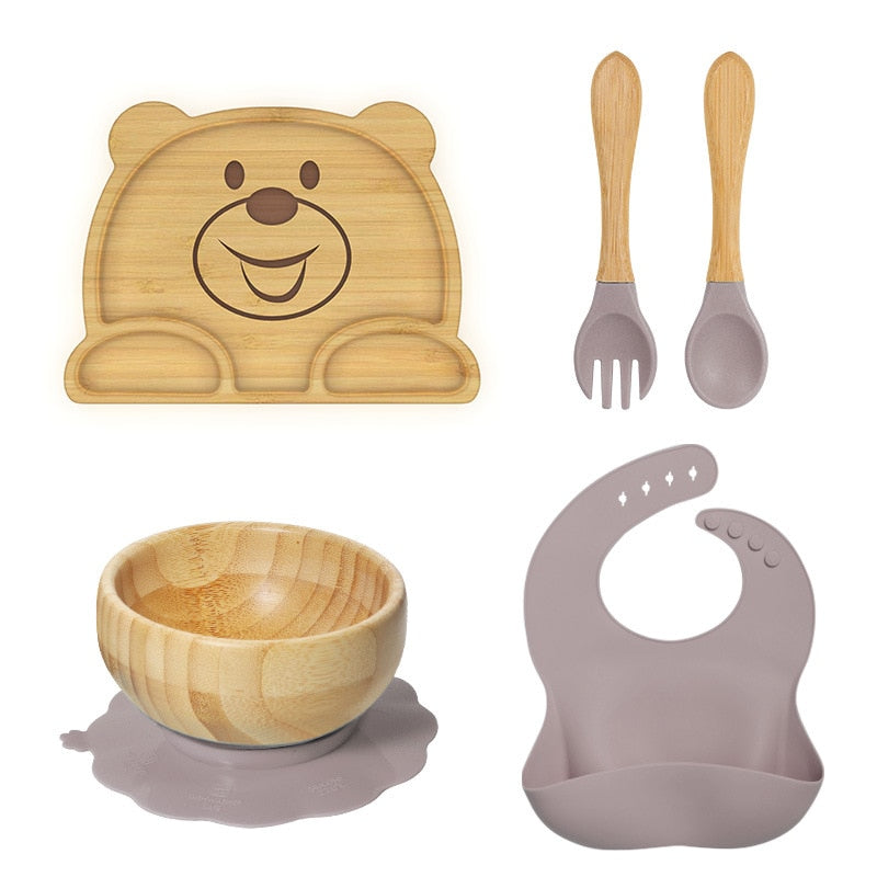 Kit com 5 utensílios para Alimentação Infantil