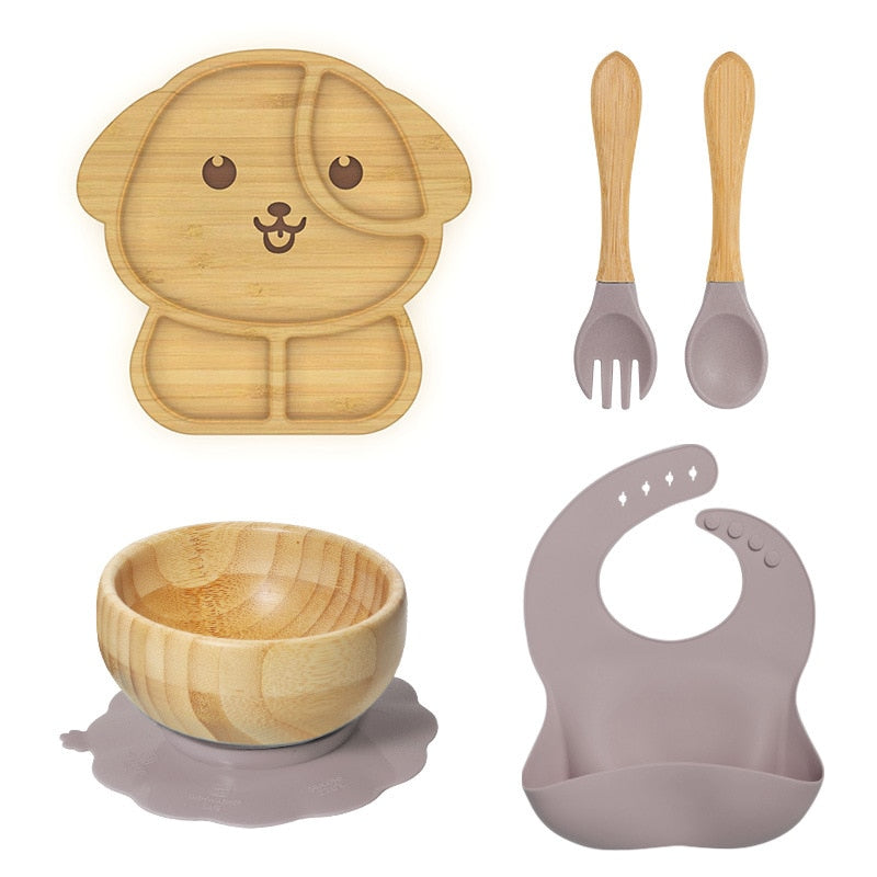 Kit com 5 utensílios para Alimentação Infantil