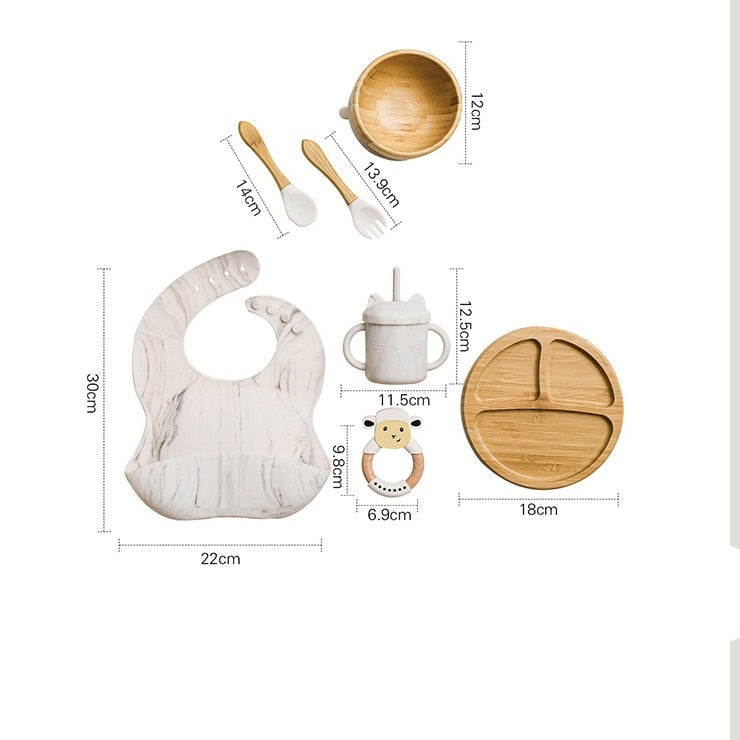 Conjunto de Pratos Bambu Antiderrapante