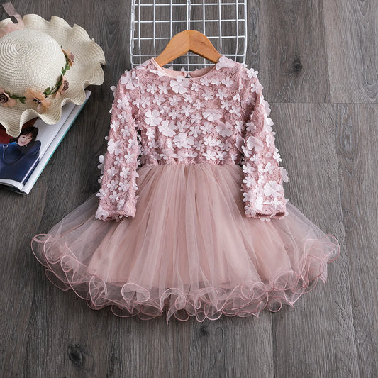 Vestido Floral com Tutu - 3 a 8 anos