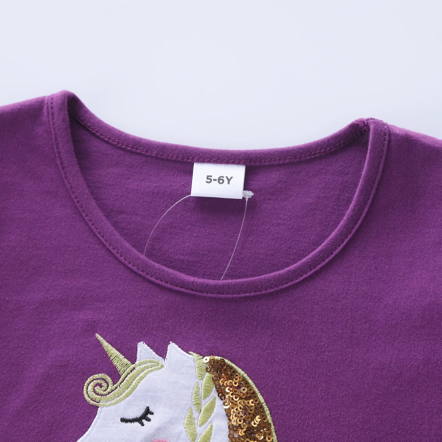 Vestido Unicórnio Manga Longa - 3 a 8 anos