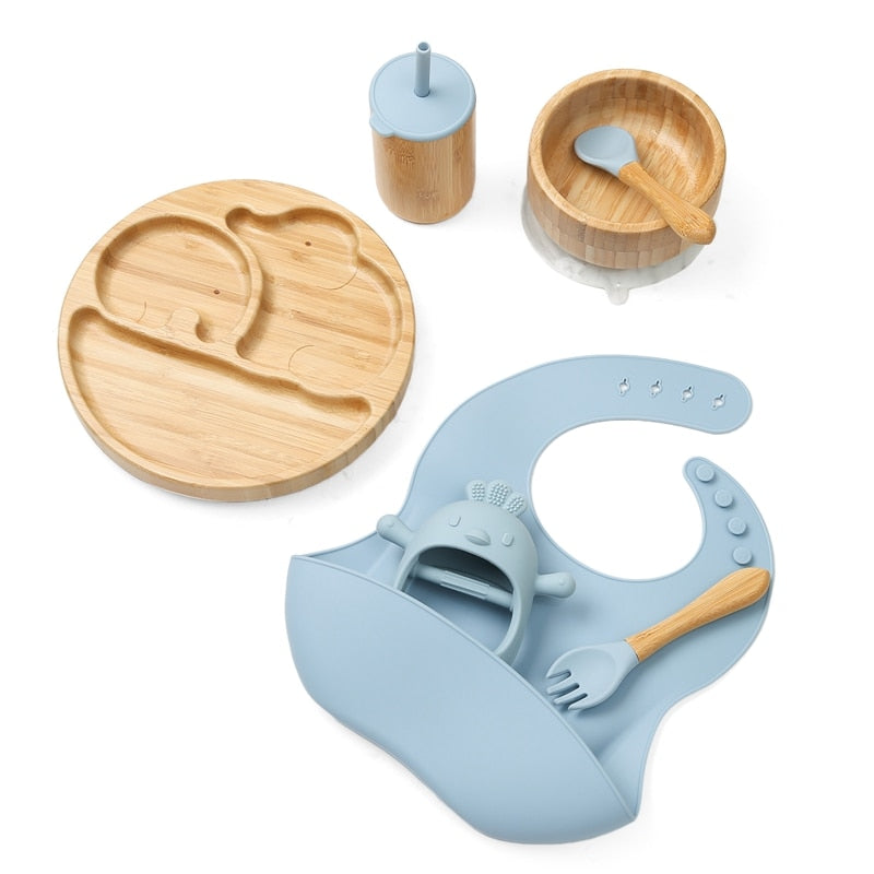 Conjunto de Pratos Bambu Antiderrapante