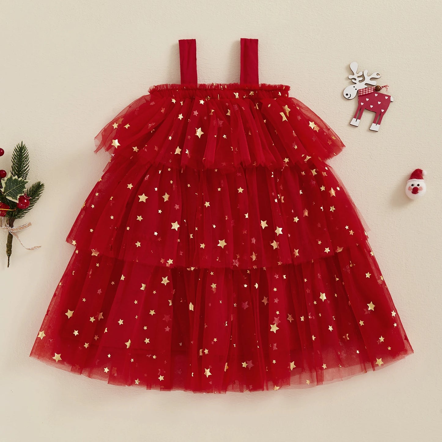 Vestido de Tutu Natalino - 1 a 9 anos