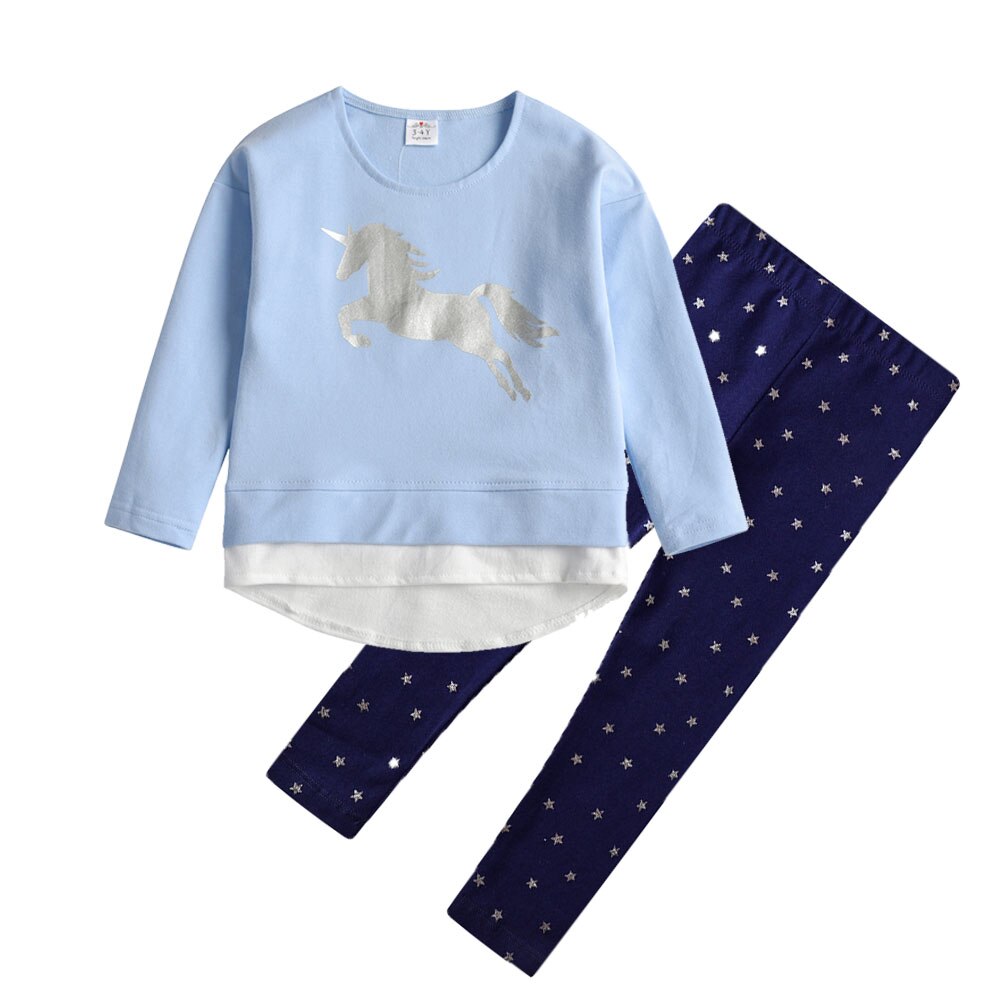 Conjunto Infantil Feminino Colorido de Calça e Blusa  - 3 a 8 anos